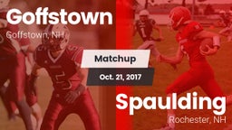 Matchup: Goffstown High vs. Spaulding  2017