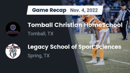 Recap: Tomball Christian HomeSchool  vs. Legacy School of Sport Sciences 2022