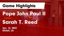 Pope John Paul II vs Sarah T. Reed Game Highlights - Jan. 12, 2022