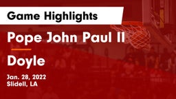 Pope John Paul II vs Doyle  Game Highlights - Jan. 28, 2022
