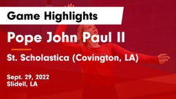 Pope John Paul II vs St. Scholastica  (Covington, LA) Game Highlights - Sept. 29, 2022