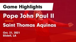 Pope John Paul II vs Saint Thomas Aquinas  Game Highlights - Oct. 21, 2021