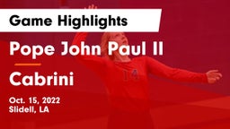Pope John Paul II vs Cabrini  Game Highlights - Oct. 15, 2022