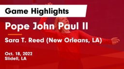 Pope John Paul II vs Sara T. Reed  (New Orleans, LA) Game Highlights - Oct. 18, 2022