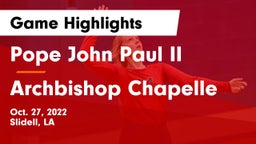 Pope John Paul II vs Archbishop Chapelle  Game Highlights - Oct. 27, 2022