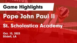 Pope John Paul II vs St. Scholastica Academy Game Highlights - Oct. 13, 2023