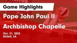 Pope John Paul II vs Archbishop Chapelle  Game Highlights - Oct. 21, 2023