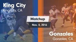 Matchup: King City High vs. Gonzales  2016