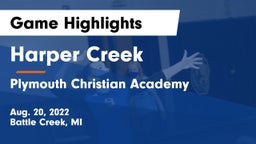 Harper Creek  vs Plymouth Christian Academy  Game Highlights - Aug. 20, 2022