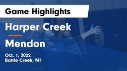 Harper Creek  vs Mendon Game Highlights - Oct. 1, 2022