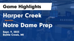 Harper Creek  vs Notre Dame Prep  Game Highlights - Sept. 9, 2023