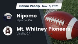 Recap: Nipomo  vs. Mt. Whitney  Pioneers 2021