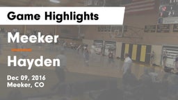 Meeker  vs Hayden Game Highlights - Dec 09, 2016