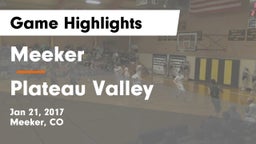 Meeker  vs Plateau Valley Game Highlights - Jan 21, 2017