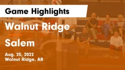 Walnut Ridge  vs Salem  Game Highlights - Aug. 25, 2022