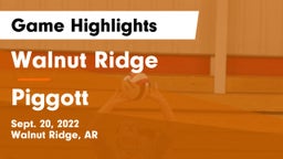 Walnut Ridge  vs Piggott  Game Highlights - Sept. 20, 2022