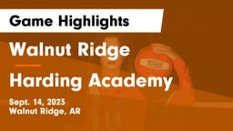 Walnut Ridge  vs Harding Academy  Game Highlights - Sept. 14, 2023