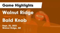 Walnut Ridge  vs Bald Knob  Game Highlights - Sept. 25, 2023