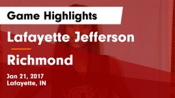 Lafayette Jefferson  vs Richmond  Game Highlights - Jan 21, 2017