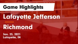 Lafayette Jefferson  vs Richmond  Game Highlights - Jan. 23, 2021