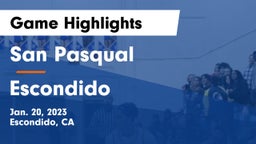 San Pasqual  vs Escondido  Game Highlights - Jan. 20, 2023