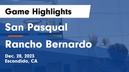San Pasqual  vs Rancho Bernardo  Game Highlights - Dec. 28, 2023
