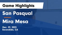 San Pasqual  vs Mira Mesa  Game Highlights - Dec. 29, 2023