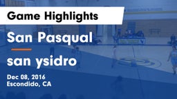San Pasqual  vs san ysidro Game Highlights - Dec 08, 2016