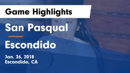 San Pasqual  vs Escondido  Game Highlights - Jan. 26, 2018