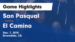 San Pasqual  vs El Camino  Game Highlights - Dec. 7, 2018