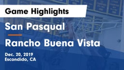 San Pasqual  vs Rancho Buena Vista  Game Highlights - Dec. 20, 2019