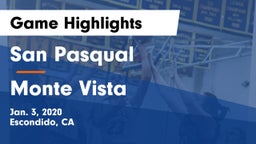 San Pasqual  vs Monte Vista Game Highlights - Jan. 3, 2020