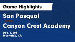 San Pasqual  vs Canyon Crest Academy Game Highlights - Dec. 4, 2021