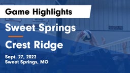 Sweet Springs  vs Crest Ridge  Game Highlights - Sept. 27, 2022