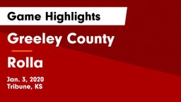 Greeley County  vs Rolla Game Highlights - Jan. 3, 2020