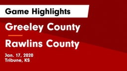Greeley County  vs Rawlins County  Game Highlights - Jan. 17, 2020