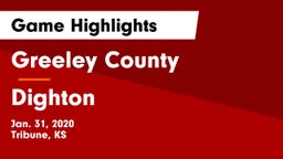 Greeley County  vs Dighton Game Highlights - Jan. 31, 2020