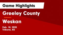 Greeley County  vs Weskan  Game Highlights - Feb. 18, 2020