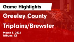 Greeley County  vs Triplains/Brewster  Game Highlights - March 3, 2022