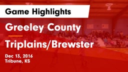 Greeley County  vs Triplains/Brewster Game Highlights - Dec 13, 2016
