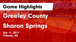 Greeley County  vs Sharon Springs Game Highlights - Jan 11, 2017