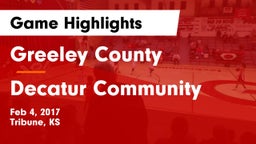 Greeley County  vs Decatur Community  Game Highlights - Feb 4, 2017