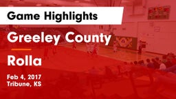 Greeley County  vs Rolla  Game Highlights - Feb 4, 2017