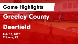 Greeley County  vs Deerfield Game Highlights - Feb 10, 2017