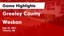 Greeley County  vs Weskan  Game Highlights - Feb 22, 2017