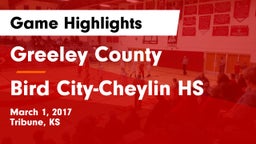 Greeley County  vs Bird City-Cheylin HS Game Highlights - March 1, 2017