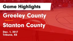 Greeley County  vs Stanton County  Game Highlights - Dec. 1, 2017