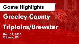 Greeley County  vs Triplains/Brewster Game Highlights - Dec. 12, 2017