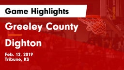Greeley County  vs Dighton  Game Highlights - Feb. 12, 2019