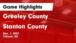 Greeley County  vs Stanton County  Game Highlights - Dec. 1, 2023